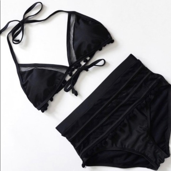 Black High Waist Retro Bikini - Picture 9 of 9